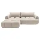 Bild 1 von Carryhome Ecksofa, Creme, Textil, 4-Sitzer, Füllung: Schaumstoff, Ottomane links, L-Form, 272x172 cm, Liegefunktion, seitenverkehrt erhältlich, Schlafen auf Sitzhöhe, Rücken echt, Wohnzimmer, Sof