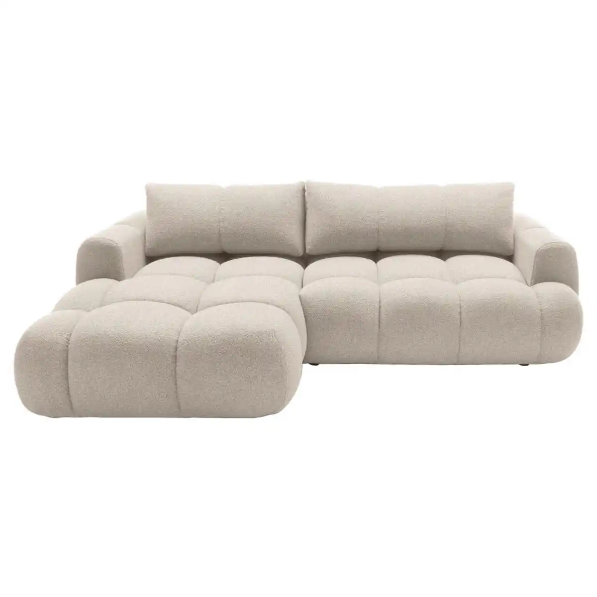 Bild 1 von Carryhome Ecksofa, Creme, Textil, 4-Sitzer, Füllung: Schaumstoff, Ottomane links, L-Form, 272x172 cm, Liegefunktion, seitenverkehrt erhältlich, Schlafen auf Sitzhöhe, Rücken echt, Wohnzimmer, Sof