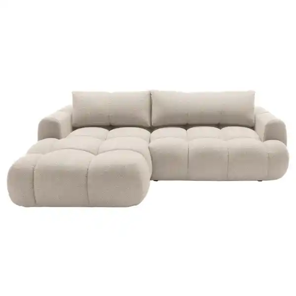 Bild 1 von Carryhome Ecksofa, Creme, Textil, 4-Sitzer, Füllung: Schaumstoff, Ottomane links, L-Form, 272x172 cm, Liegefunktion, seitenverkehrt erhältlich, Schlafen auf Sitzhöhe, Rücken echt, Wohnzimmer, Sof