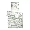 Bild 1 von Bettwäsche Welle Hellgrün/Weiß ca. 135x200, Weiß, Hellgrün