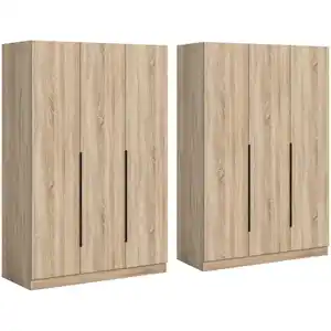 Mid.you Drehtürenschrank, Sonoma Eiche, Holzwerkstoff, Holzoptik, 8 Fächer, 240x181x52 cm, FSC Mix, in verschiedenen Größen erhältlich, Schlafzimmer, Kleiderschränke, Drehtürenschränke