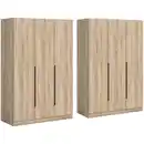 Bild 1 von Mid.you Drehtürenschrank, Sonoma Eiche, Holzwerkstoff, Holzoptik, 8 Fächer, 240x181x52 cm, FSC Mix, in verschiedenen Größen erhältlich, Schlafzimmer, Kleiderschränke, Drehtürenschränke