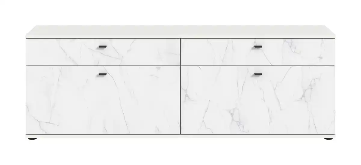 Bild 1 von Lowboard Stone Weiß Marmoroptik, Weiß