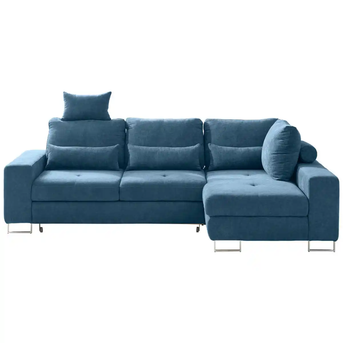 Bild 1 von Hom`in Ecksofa, Blau, Textil, 4-Sitzer, Füllung: Schaumstoff, Ottomane rechts, 260x188 cm, Stoffauswahl, seitenverkehrt erhältlich, Schlafen auf Sitzhöhe, Wohnzimmer, Sofas & Couches, Wohnlandscha