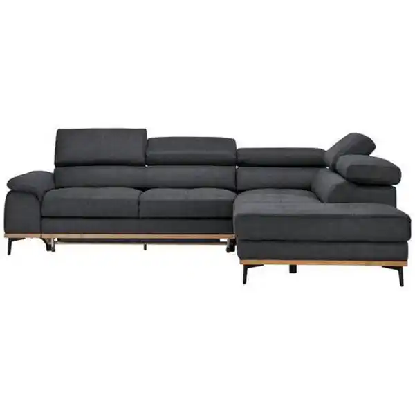 Bild 1 von Novel Ecksofa, Dunkelgrau, Holz, Textil, Eiche, 5-Sitzer, Ottomane rechts, L-Form, 282x226 cm, Stoffauswahl, seitenverkehrt erhältlich, Wohnzimmer, Sofas & Couches, Wohnlandschaften, Ecksofas