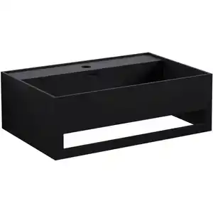 Waschbecken Steinberg Serie 443, Schwarz, Stein, 60x20x40 cm, Made in Germany, Badezimmer, Waschbecken & Armaturen, Waschbecken