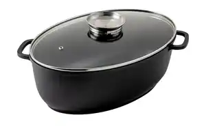 KHG Aromabräter aus Aluguss   ¦ schwarz ¦ Aluminium-Guss ¦ Maße (cm): B: 26 H: 13,4 Töpfe & Pfannen & Zubehör > Töpfe > Bräter - Möbel Kraft