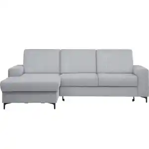 Stylife Ecksofa, Grau, Hellgrau, Textil, 4-Sitzer, Ottomane links, L-Form, 247x167 cm, Typenauswahl, Stoffauswahl, seitenverkehrt erhältlich, Hocker Rücken echt, Wohnzimmer, Sofas & Couches, Wohnla