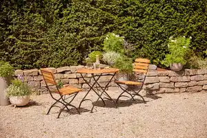 Siena Garden Gartentisch D: ca.85cm Robinie, Schwarz, Robinienfarben
