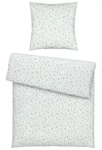 Bettwäsche Anise Weiß/Mintgrün ca. 135x200cm, Weiß, Mintgrün