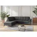 Bild 1 von Sit & More Ecksofa Zora E, Schwarz, Textil, Leder, Kombination Echtleder/Stoff, Nappaleder, 5,5-Sitzer, Ottomane links, L-Form, 244x212 cm, Goldenes M, Made in Europe, DGM-Klimapakt, Schlafen auf Sit