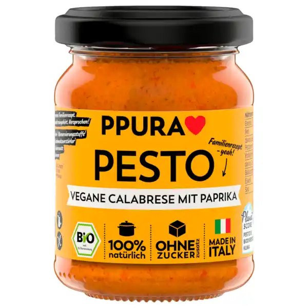 Bild 1 von PPura Bio Pesto Calabrese mit Paprika vegan 120g