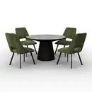 Bild 1 von Tischgruppe Amarillo Grün/ Schwarz/Weiß 5-tlg. rund, Grün, Schwarz, Weiß