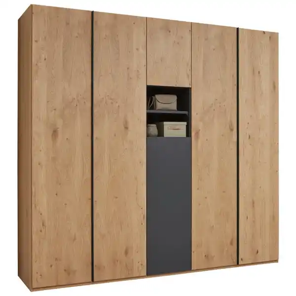Bild 1 von Dieter Knoll Drehtürenschrank Neva, Eiche, Anthrazit, Metall, furniert, 8 Fächer, 200.1x229.4x59.5 cm, Schlafzimmer, Kleiderschränke, Drehtürenschränke