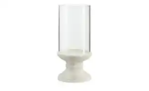 HOME STORY Windlicht mit Glasaufsatz   ¦ grau ¦ Zement,Glas ¦ Maße (cm): H: 34,5  Ø: 16.5 Dekoration > Laternen & Windlichter - Möbel Kraft