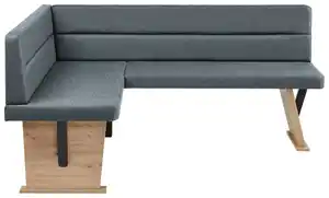 Eckbank Solar in Anthrazit Lederlook, Anthrazit, Eiche Artisan