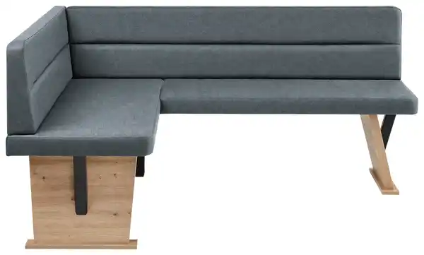 Bild 1 von Eckbank Solar in Anthrazit Lederlook, Anthrazit, Eiche Artisan
