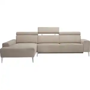 Sedda Ecksofa, Natur, Textil, 5-Sitzer, Ottomane rechts, L-Form, 288x205 cm, Austria Gütezeichen, AZO-frei, Fußauswahl, Stoffauswahl, planbar, seitenverkehrt erhältlich, Hocker Rücken echt, Wohnz