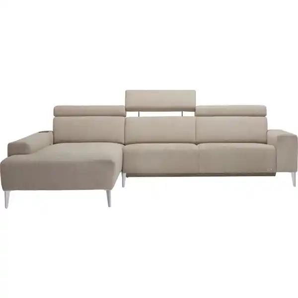 Bild 1 von Sedda Ecksofa, Natur, Textil, 5-Sitzer, Ottomane rechts, L-Form, 288x205 cm, Austria Gütezeichen, AZO-frei, Fußauswahl, Stoffauswahl, planbar, seitenverkehrt erhältlich, Hocker Rücken echt, Wohnz