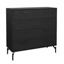 Bild 1 von Best Price Sideboard, Schwarz, Metall, 4 Schubladen, 98.7x95.8x39.8 cm, FSC Mix, Made in Denmark, in verschiedenen Größen erhältlich, stehend, Wohnzimmer, Kommoden & Sideboards, Sideboards