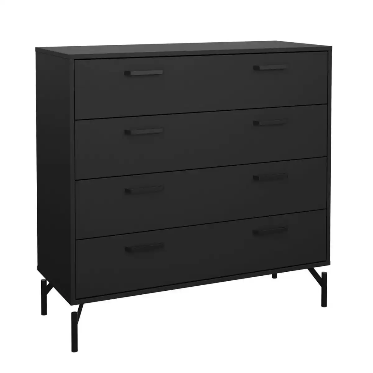 Bild 1 von Best Price Sideboard, Schwarz, Metall, 4 Schubladen, 98.7x95.8x39.8 cm, FSC Mix, Made in Denmark, in verschiedenen Größen erhältlich, stehend, Wohnzimmer, Kommoden & Sideboards, Sideboards