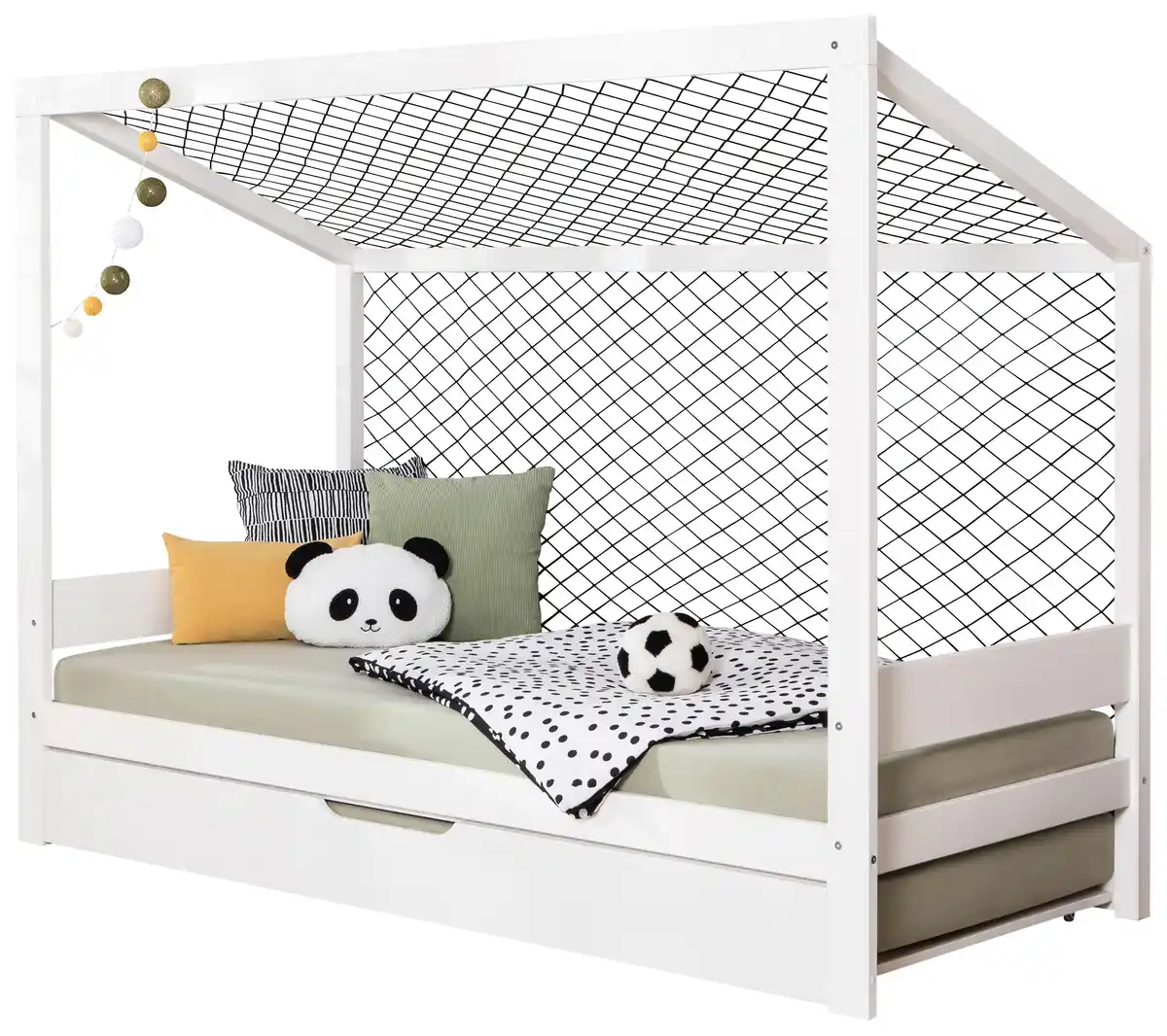 Bild 1 von Ausziehbett Fußball Holz ca. 90x200 cm Weiß, Weiß