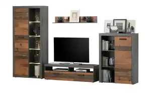 Wohnkombination   ¦ holzfarben ¦ Maße (cm): B: 340 H: 190 T: 40.0 Kommoden & Sideboards > Wohnwände - Möbel Kraft