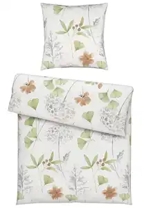 Bettwäsche Bilbao Grün/Weiß ca. 135x200cm, Grün, Weiß