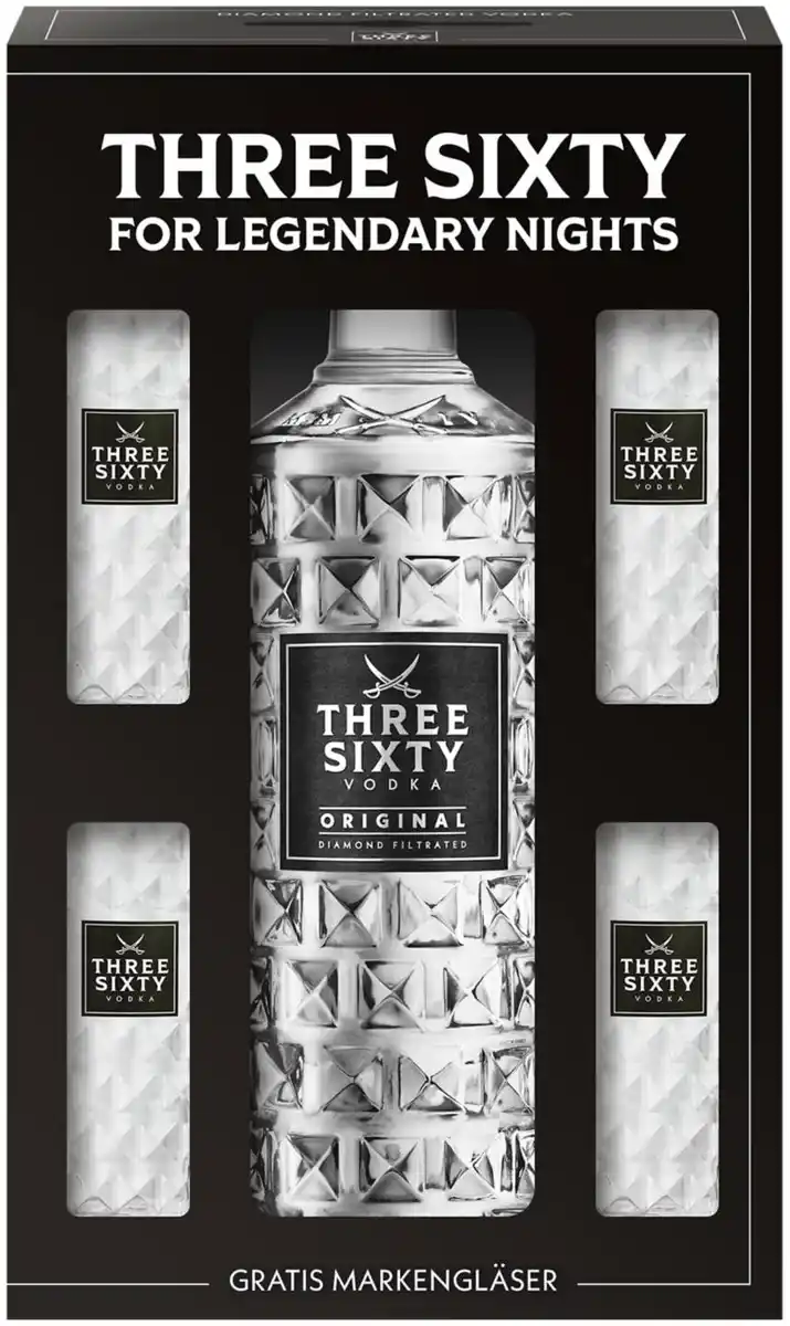 Bild 1 von THREE SIXTY Vodka, 3-l-Fl.