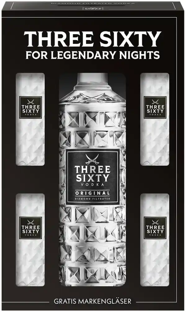 Bild 1 von THREE SIXTY Vodka, 3-l-Fl.