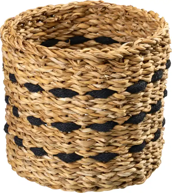 Bild 1 von BOLTZE Korb aus Seegras, rund, natur-schwarz (16x17 cm), 1 St