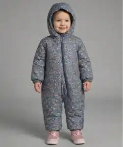 Geblümter Skianzug, blau