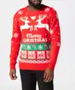 Bild 1 von KiK Weihnachtspullover, rot gemustert