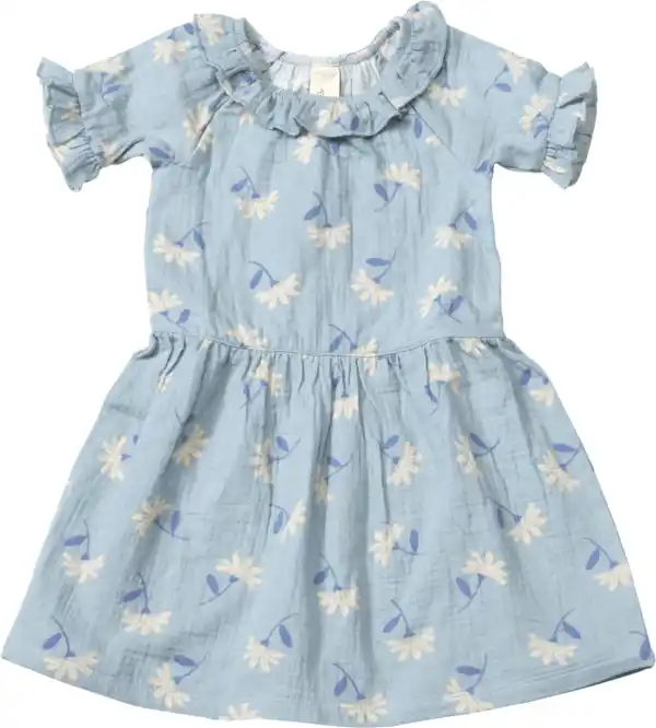 Bild 1 von ALANA Kleid aus Musselin mit Blumen-Muster, blau, Gr. 92, 1 St