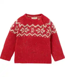 Norweger-Strickpullover, rot/pink
