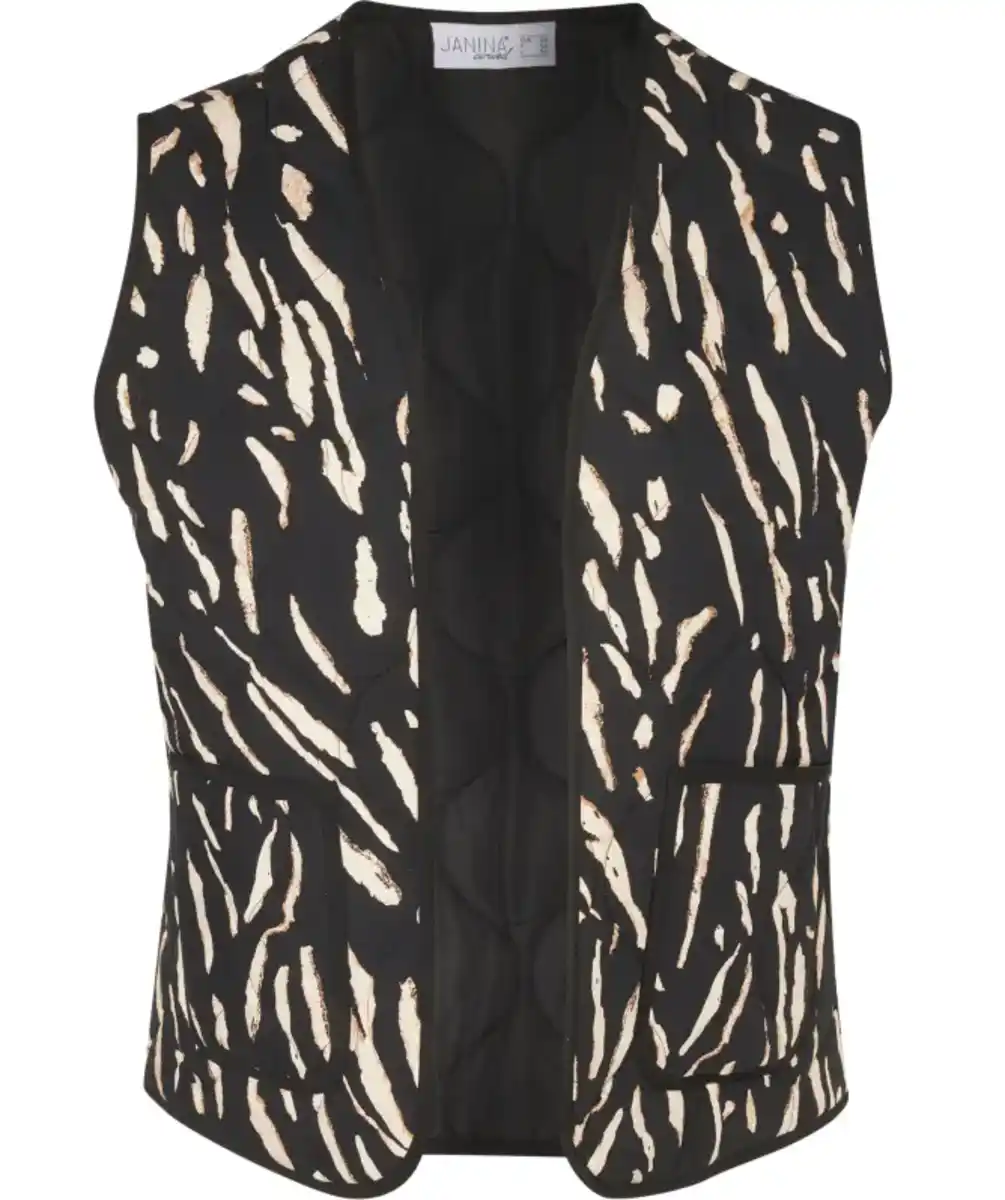 Bild 1 von Kurze Steppweste, schwarz/beige