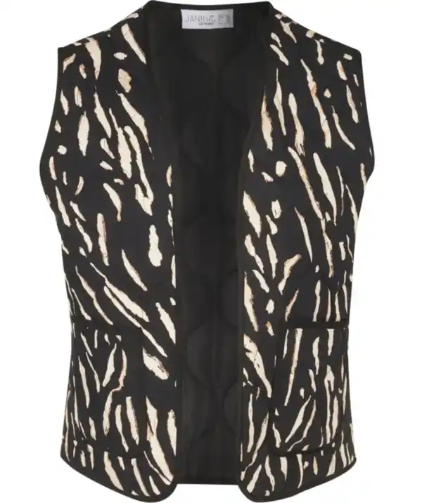 Bild 1 von Kurze Steppweste, schwarz/beige