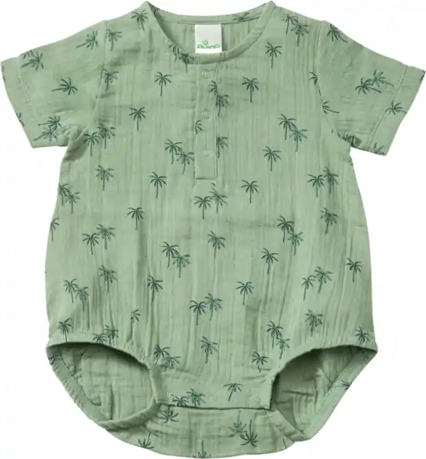 Bild 1 von ALANA Body Kurzarm aus Musselin mit Palmen-Muster, grün, Gr. 74/80, 1 St
