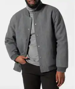 Jacke in Wolloptik, grau