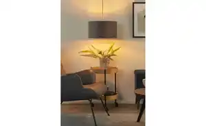 Fischer-Honsel Pendelleuchte, 1-flammig, grau Samt `groß`