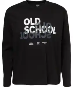 Langarmshirt mit Schriftzug, schwarz