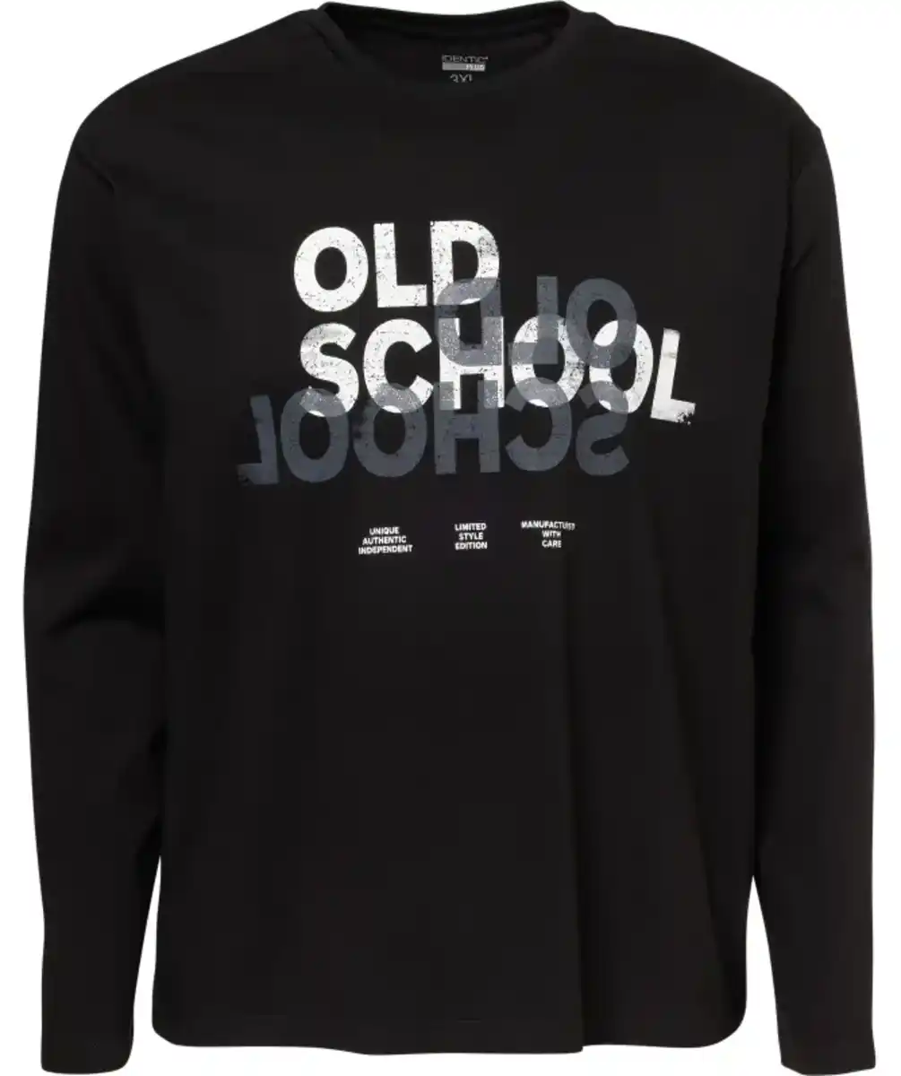 Bild 1 von Langarmshirt mit Schriftzug, schwarz