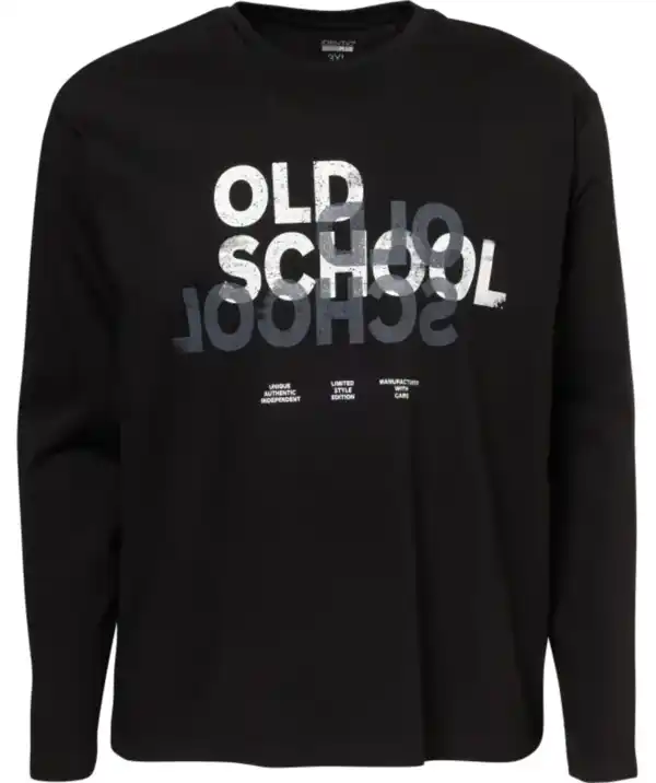 Bild 1 von Langarmshirt mit Schriftzug, schwarz