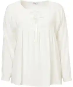 Einfarbige Bluse, offwhite