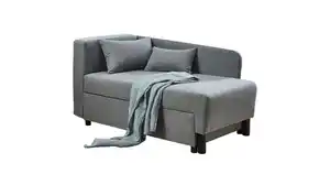 Einzelsofa 148 cm Recamiere grau Schlaffunktion - LÜBECK
