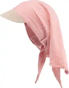 PUSBLU Mütze mit Schild & Musselintuch, rosa, Gr. 54/55, 1 St