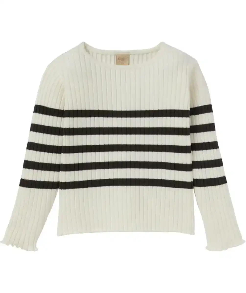 Bild 1 von Geripptes Langarmshirt, offwhite