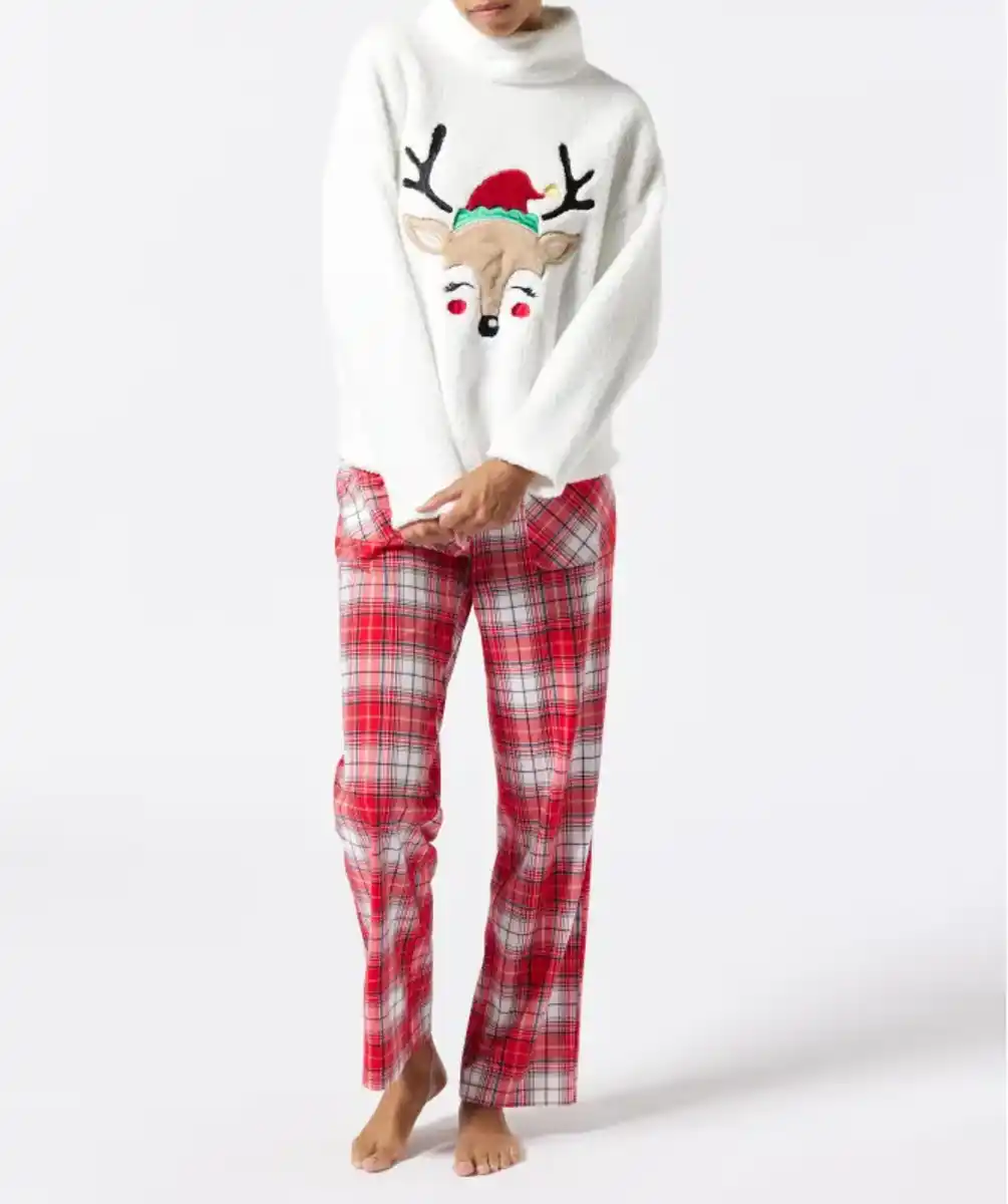 Bild 1 von Fleece-Pyjama Weihnachten, offwhite
