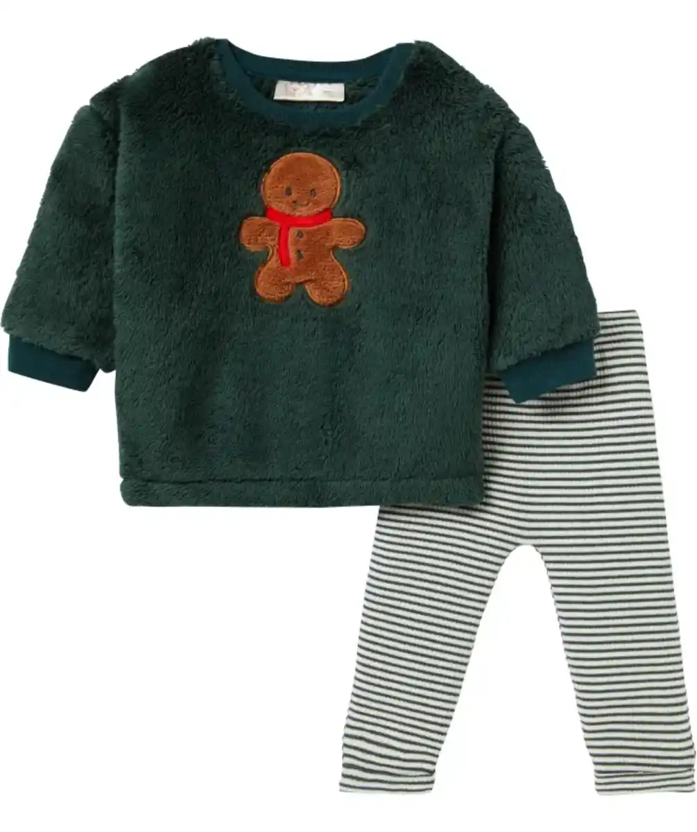 Bild 1 von Fleecepullover + Leggings Weihnachten, dunkelgrün