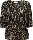 Bild 1 von Shirt in Crinkle-Optik, schwarz/beige